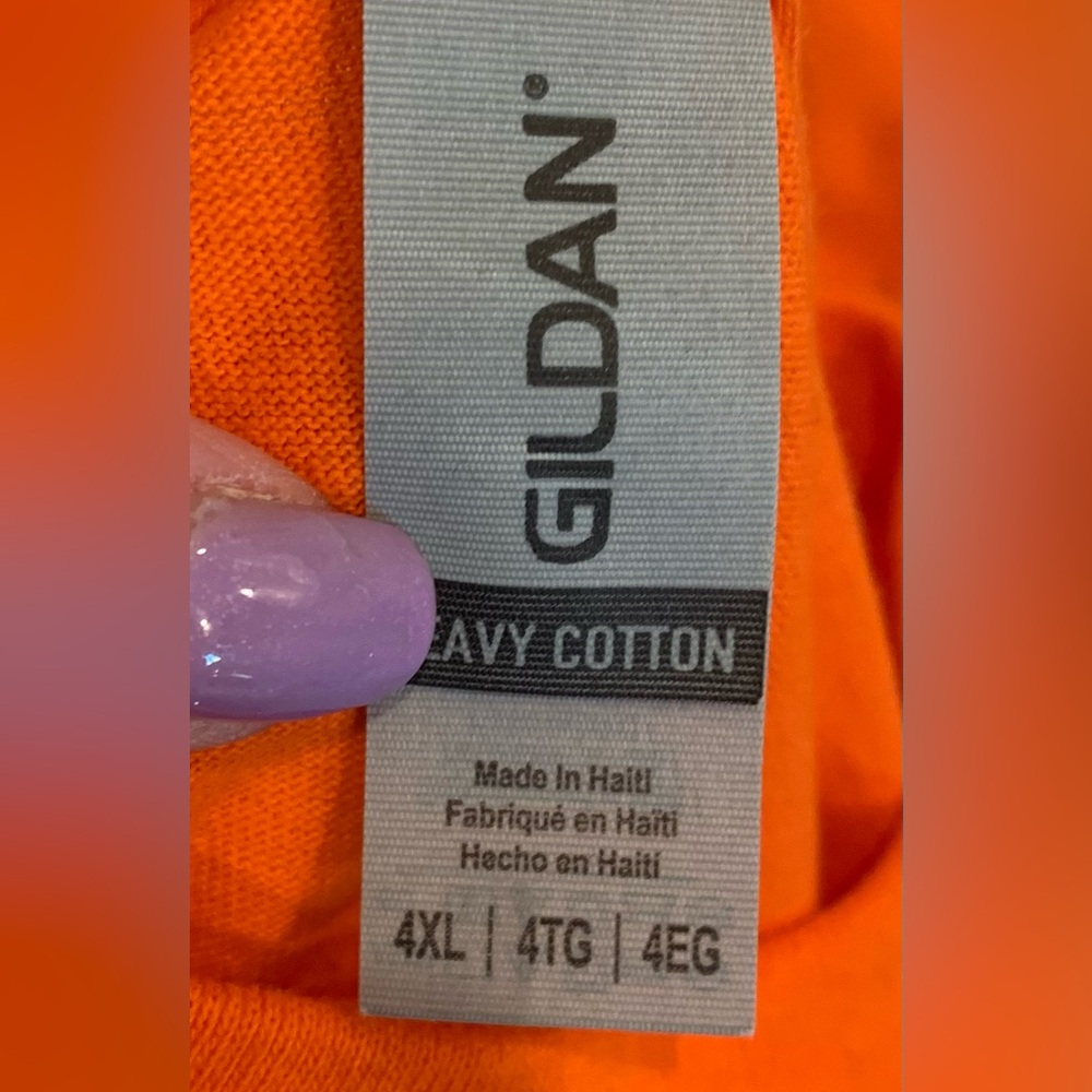 4XL Orange T-Shirt. Heavy Cotton. I Put Animal Abusers to Sleep - Picture 3 of 4